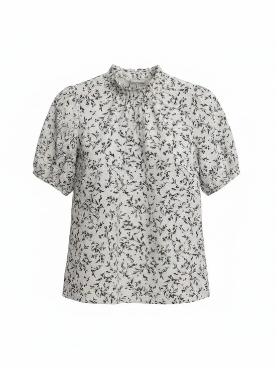 Reitmans Tops - Reitmans Floral Mock-Neck Short Sleeve Blouse (Size XS)